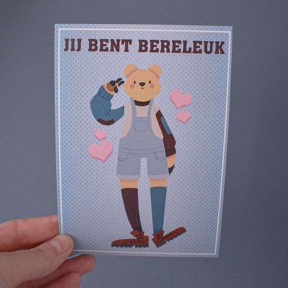 "Jij bent bereleuk" Illustrated Postcard