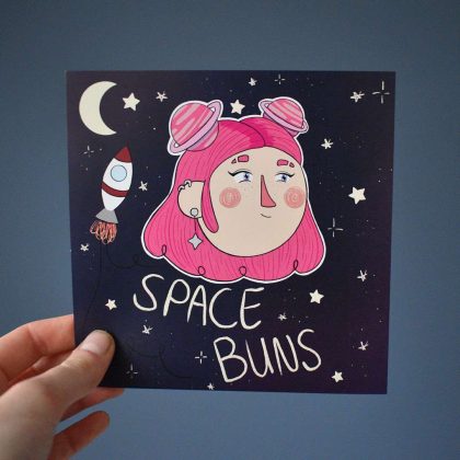 "Space Buns" Art Print