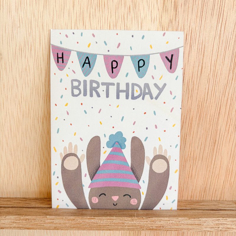 "Happy Birthday" Illustrated Postcard